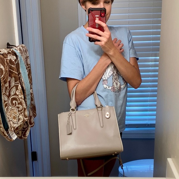 Coach Crosby Carryall Crossbody Satchel Taupe - Picture 8 of 8